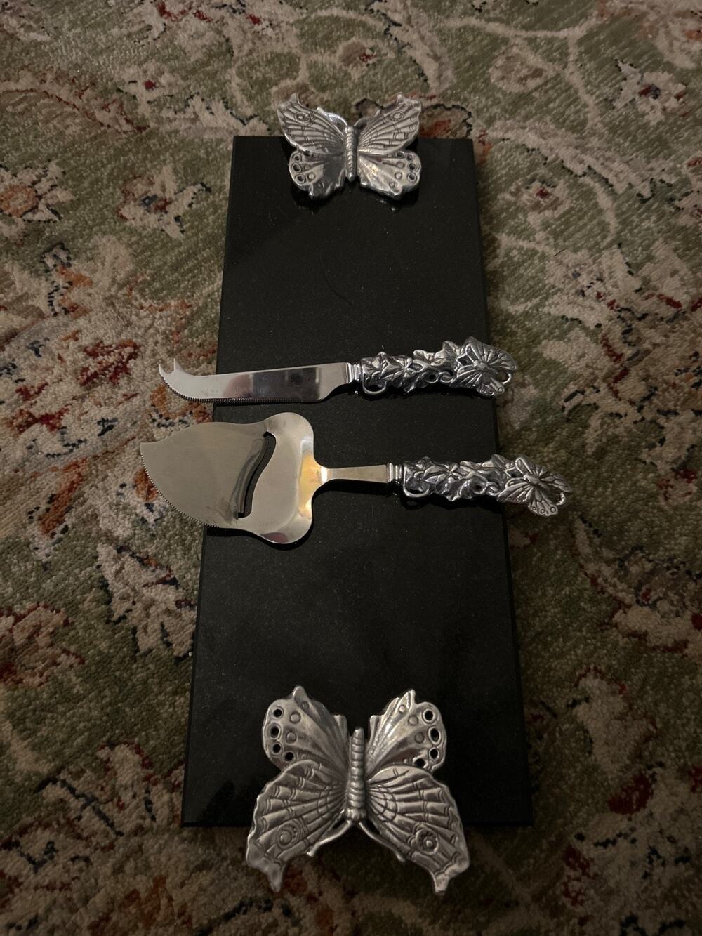 Arthur court Butterfly 3 Piece Cheese Board Set - Butterfly Pattern